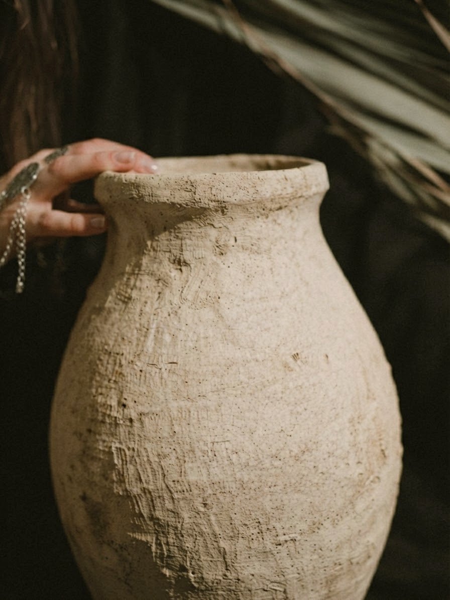 hand thrown stoneware vessel
